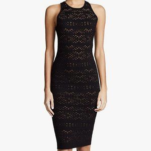 Bailey 44 Sleeveless Desperado Bodycon Eyelet Black /Tan Dress Size M